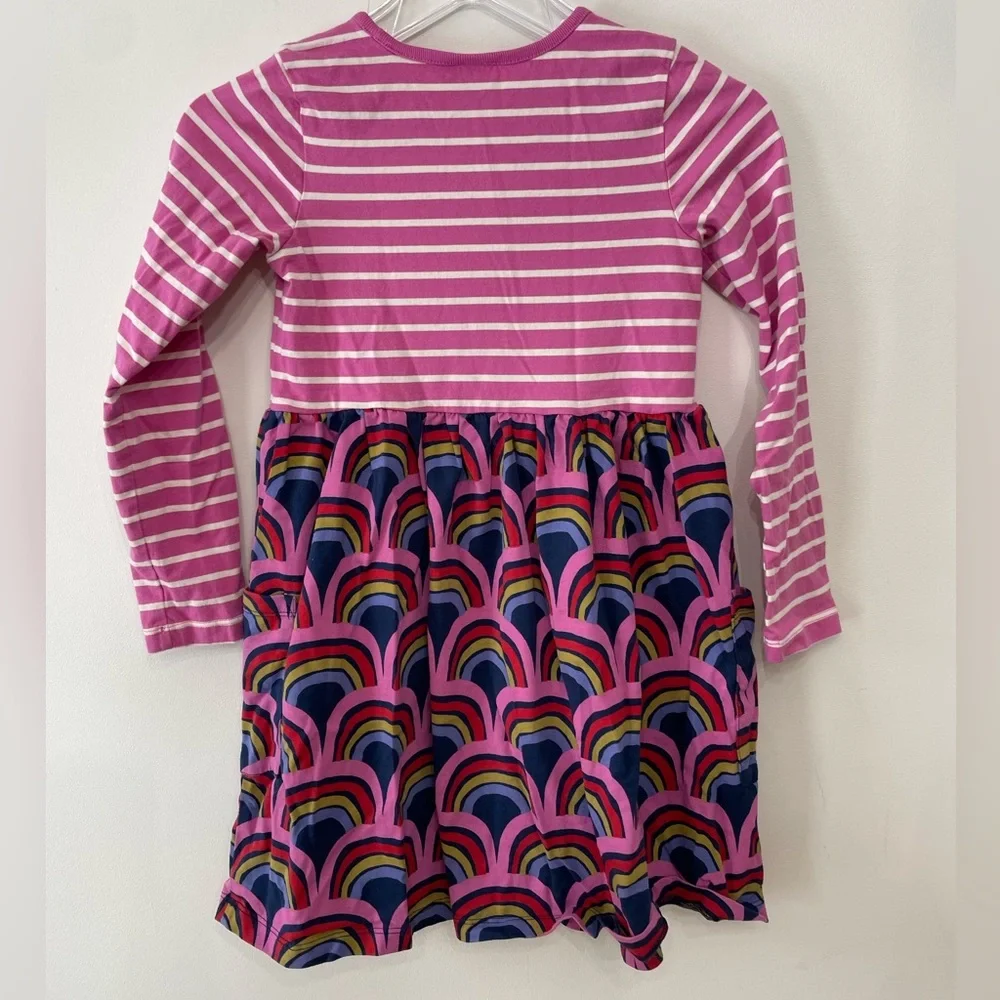 Hanna Andersson Mixie Playdress Long Sleeve Pockets Rainbow Dress Girls US 8